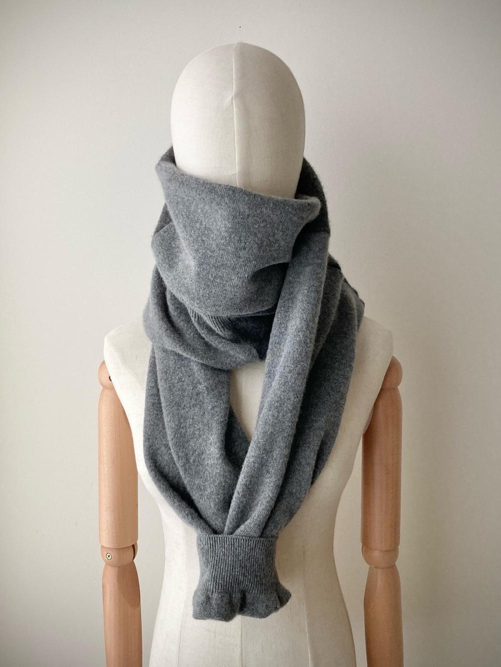 joodito 100% cashmere sweater wrap scarf neck warmer shawl cowl long soft gray